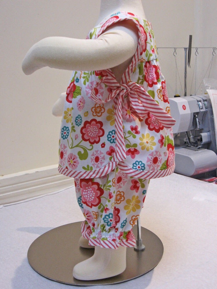 Baby girl sewing pattern for the Isabelle Baby Set, baby girls top