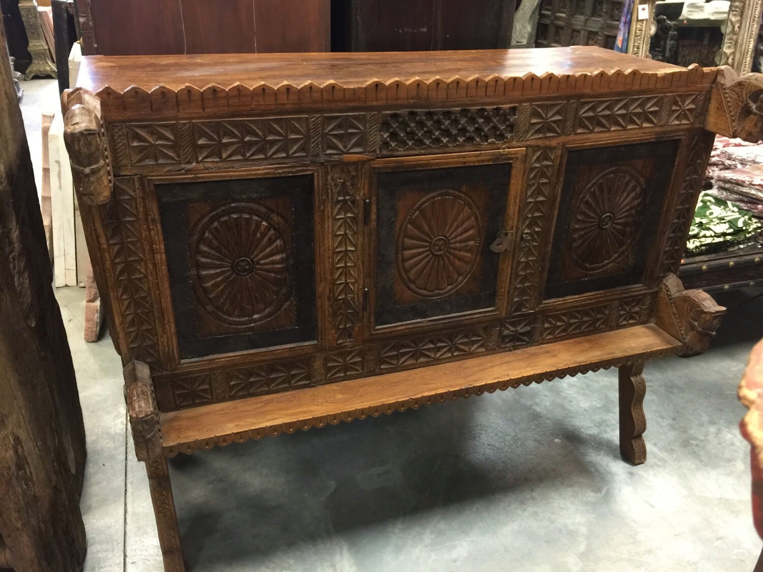 Antique Console Sideboard Indian Vintage Furniture by MOGULGALLERY