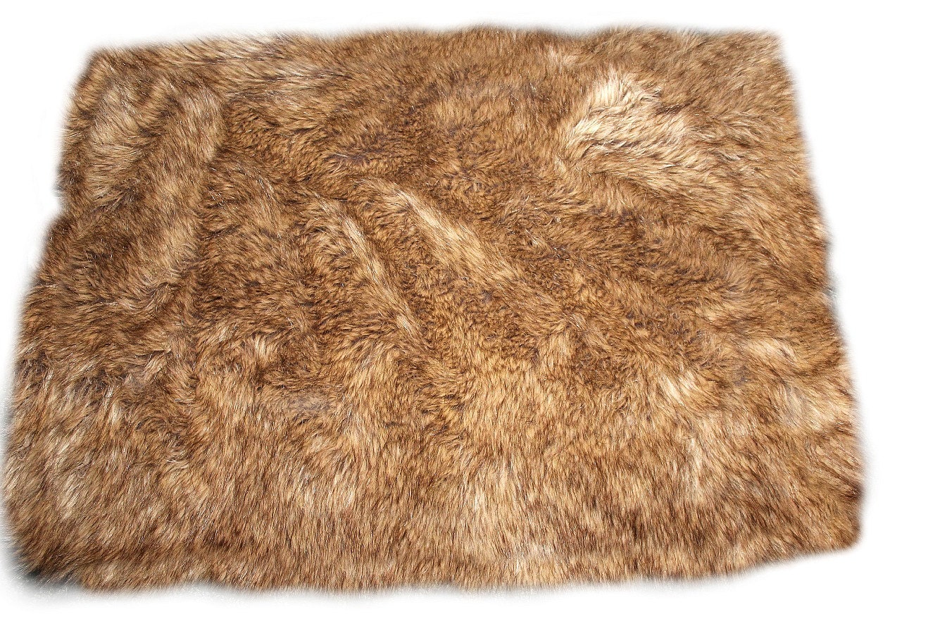 FUR ACCENTS Faux Wolf Skin Area Rug / Coyote Pelt / by FurAccents