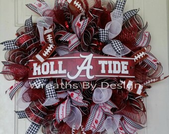 University of Alabama Wreath-Door Wreath-Bama Wreath-Alabama Football Wreath-Wreaths-Fall Wreath-