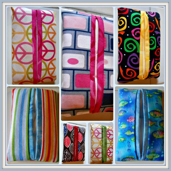 Items similar to Pocket or Purse Fabric Tissue Holder Many Patterns