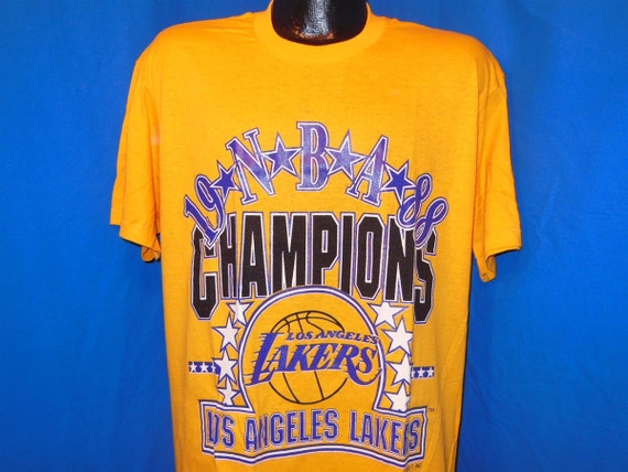 1988 Los Angeles Lakers NBA Champions Yellow Vintage t-shirt
