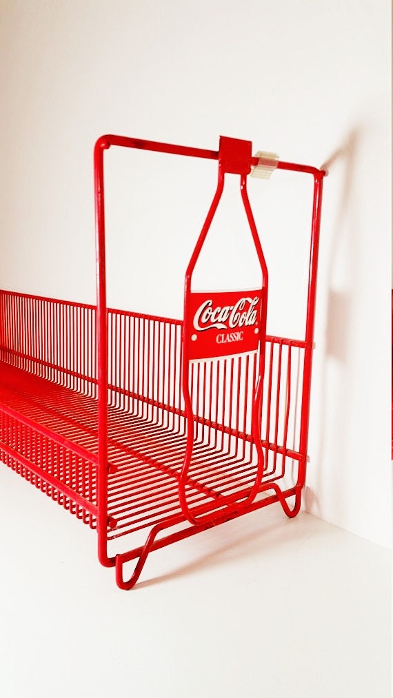 Coca Cola Classic Coke Red Shelf Book Holder Rack Metal