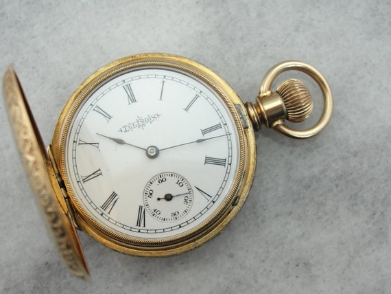 Beautifully Etched Victorian Pocket Watch by the by MSJewelers