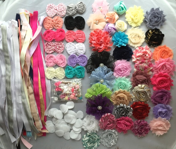 328 New baby headband kits make your own 402 DIY Custom Headband station kit  Baby Shower kit for 50  Headband's   