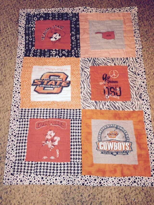 Oklahoma State University Cowboys T-shirt Quilt