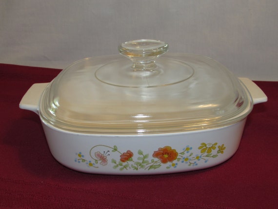 Corning Ware WILDFLOWER A-8-B Corningware by OurLeftovers on Etsy