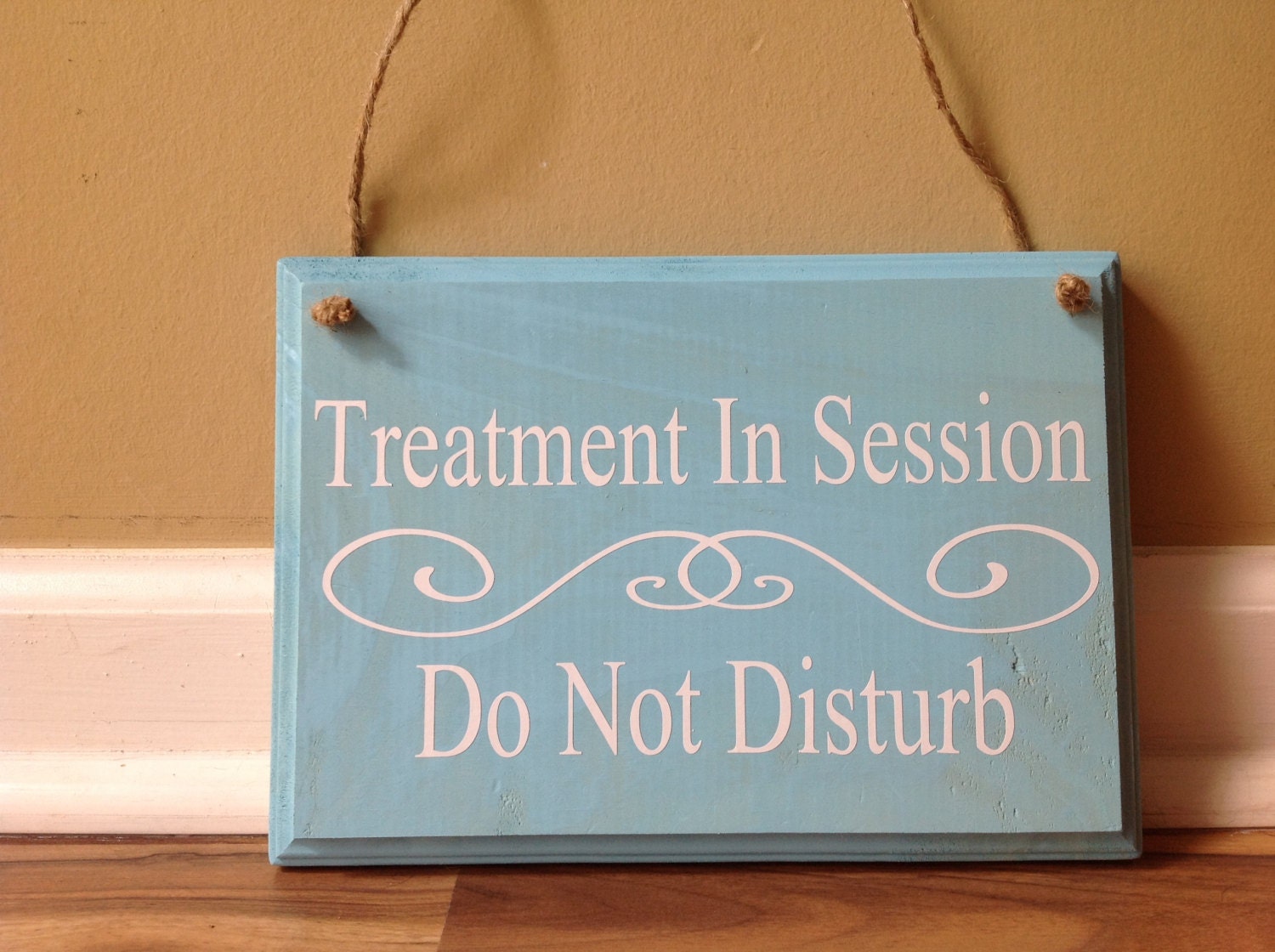 Treatment In Session Do Not Disturb Door Hanger wood hand