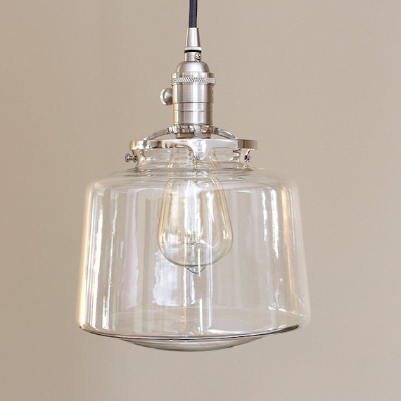 SchoolHouse Pendant Fixture Globe Clear Glass by OldeBrickLighting