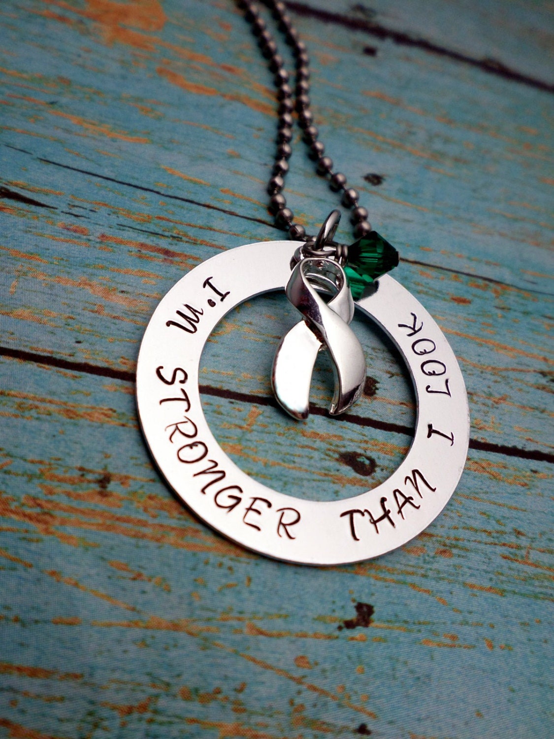 Green Ribbon Necklace Organ Transplant Organ Donation