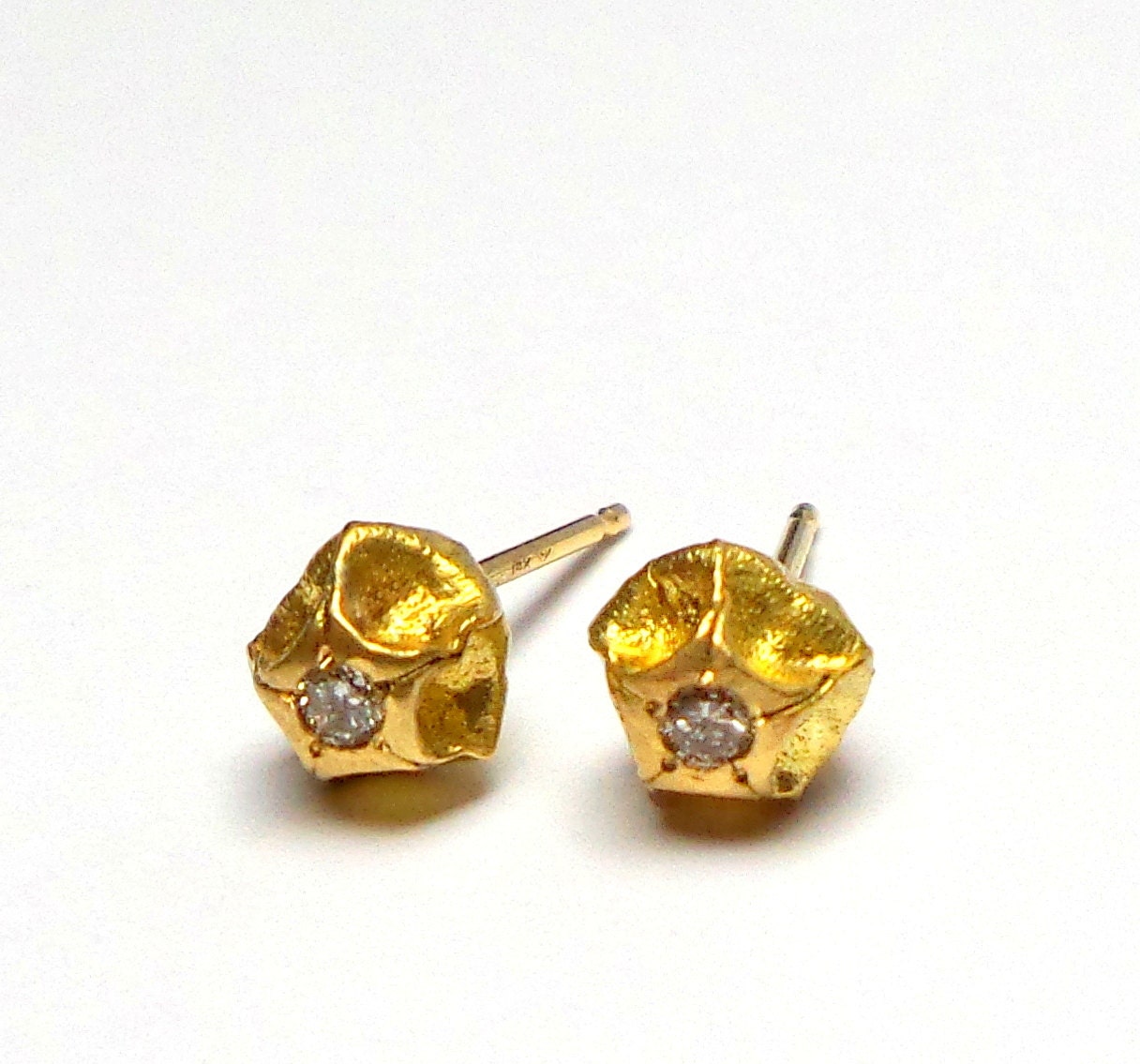 Kiss Earrings Gold Earrings 18K Solid Gold Earrings