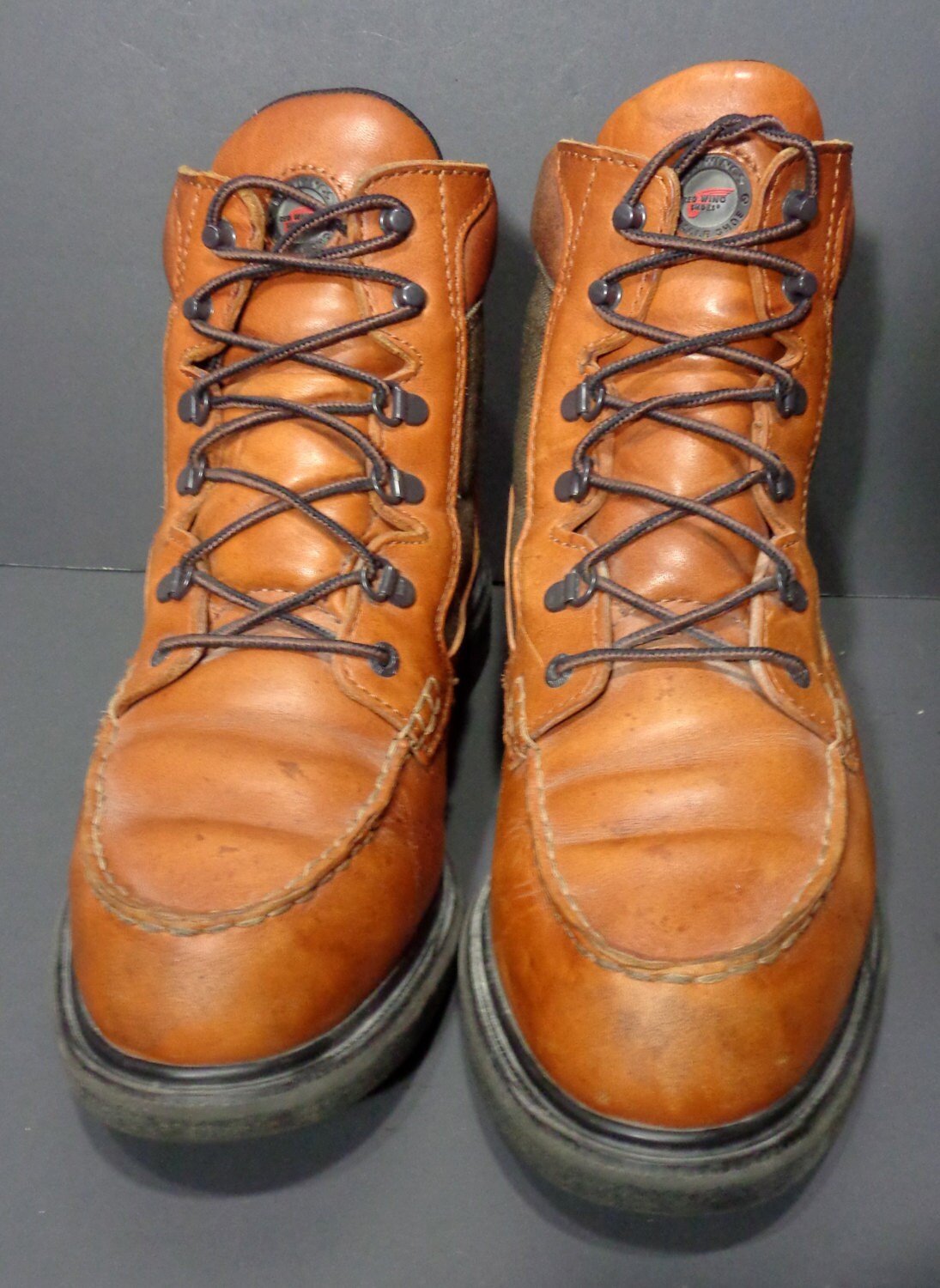 RED WING® 203 Brown Leather Work Boots Moc Toe Men's Size