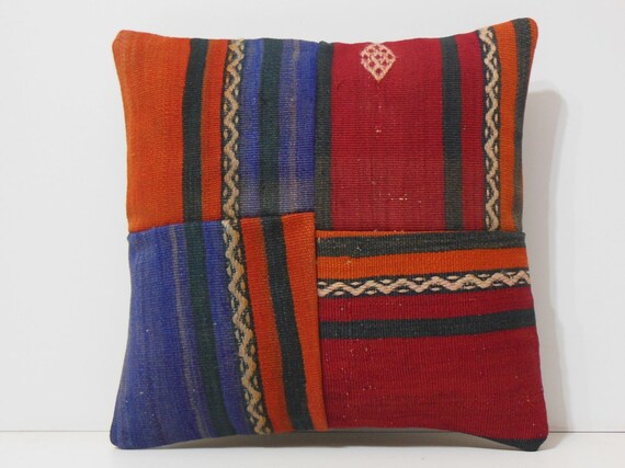 knitted throw pillow 16x16 DECOLIC boho pillow shabby chic
