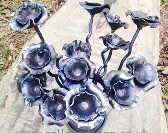 Iron Wedding or Anniversary Gift, Iron Flower, Steel Flower, a Forever Flower, Blacksmith Made