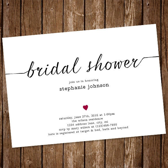 Simple Homemade Bridal Shower Invitations 2