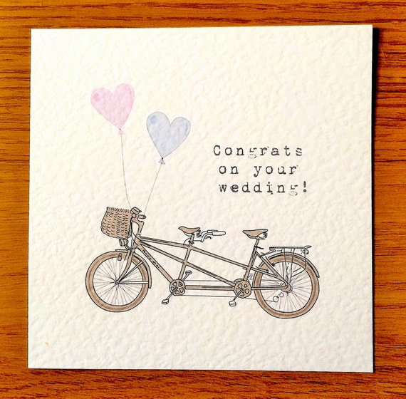 TandemGlückwünsche auf Ihrer Hochzeit von LittleMushroomCards