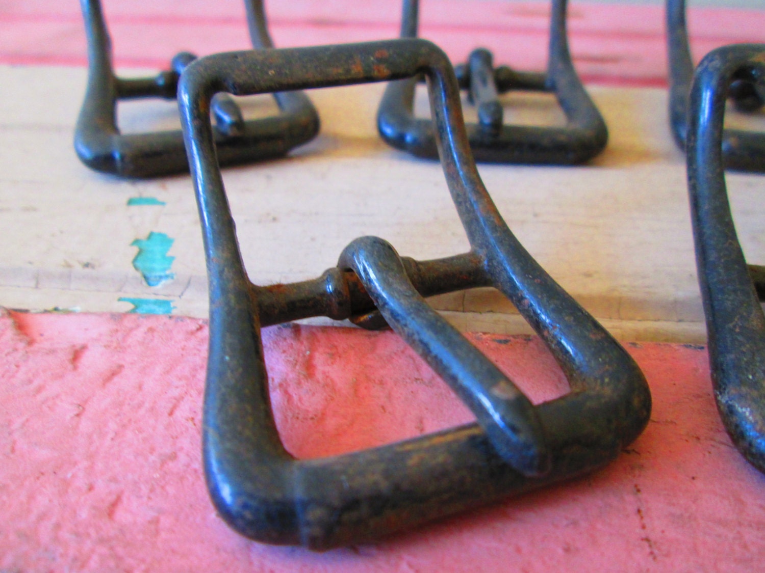 Vintage North And Judd Harness Buckles Set Of 8 Antique