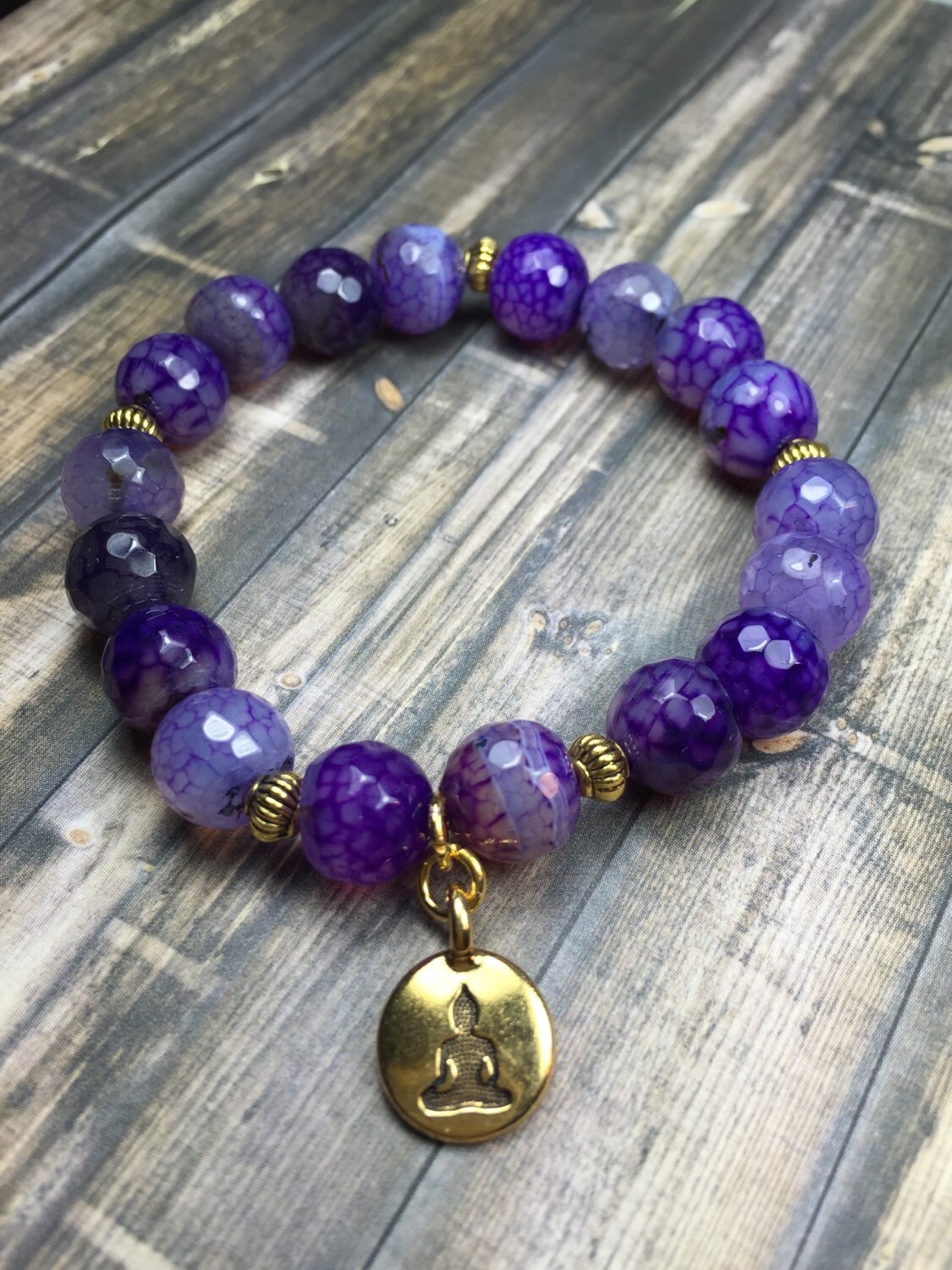 Faceted Agate Yoga bracelet womens bracelet yoga by SJIJewelry