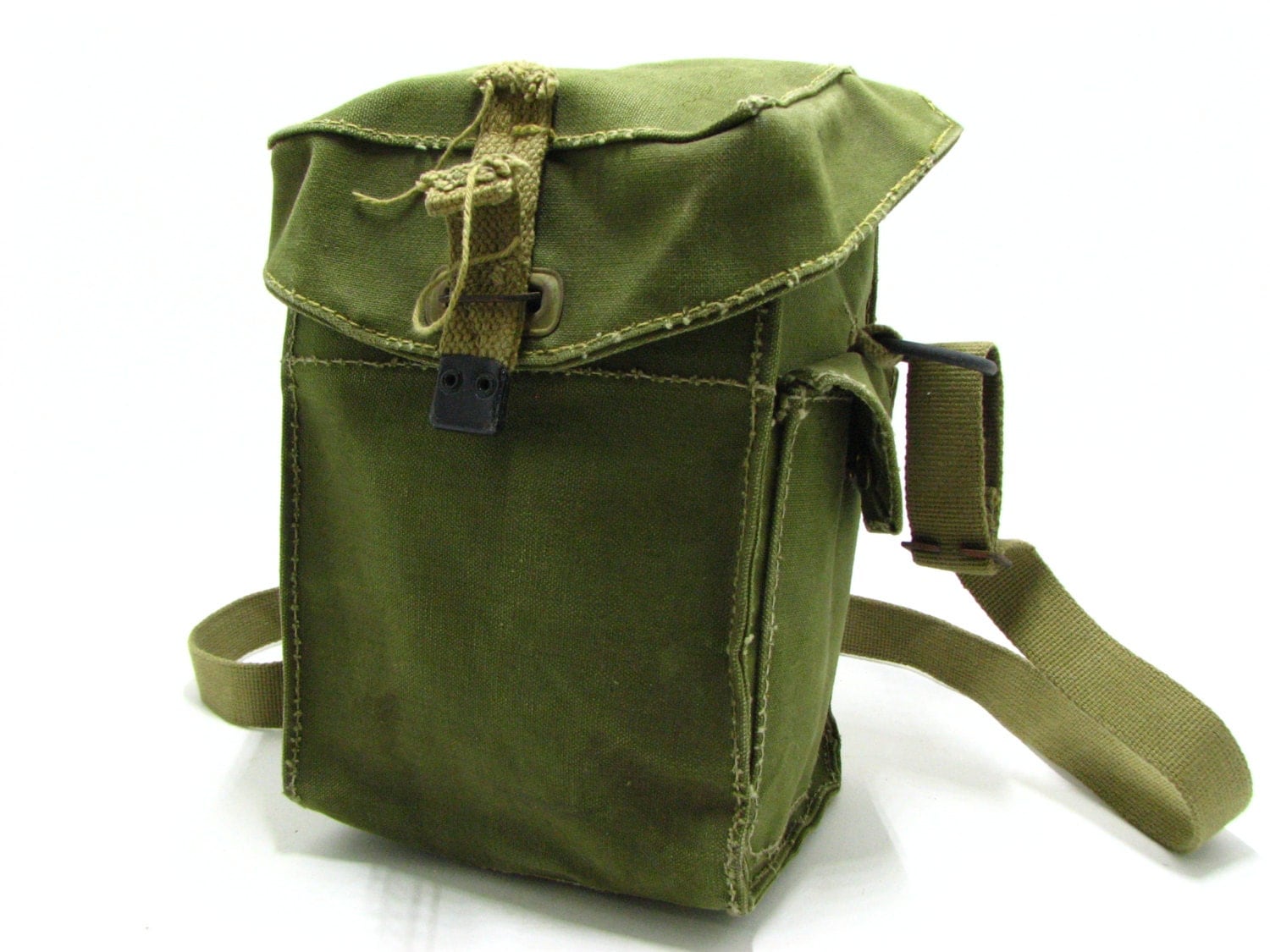Vintage Rare Military Canvas Bag / Over the Shoulder Bag