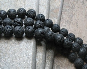 12 mm Lava Stone Beads - 15" strand - Item B0041