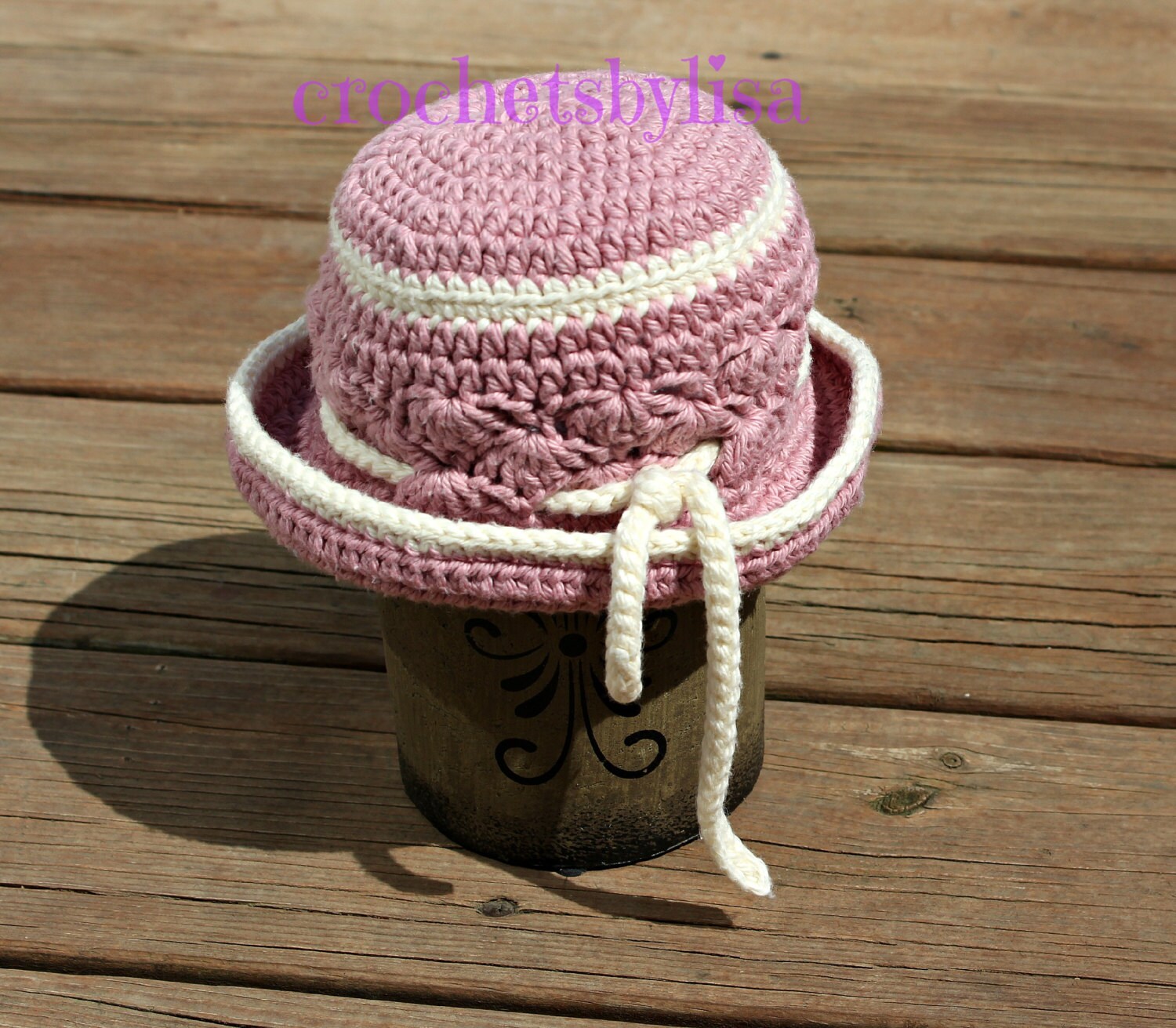 Pink Fishing Hat Little Girl Fishing Hat Crochet by CrochetsbyLisa