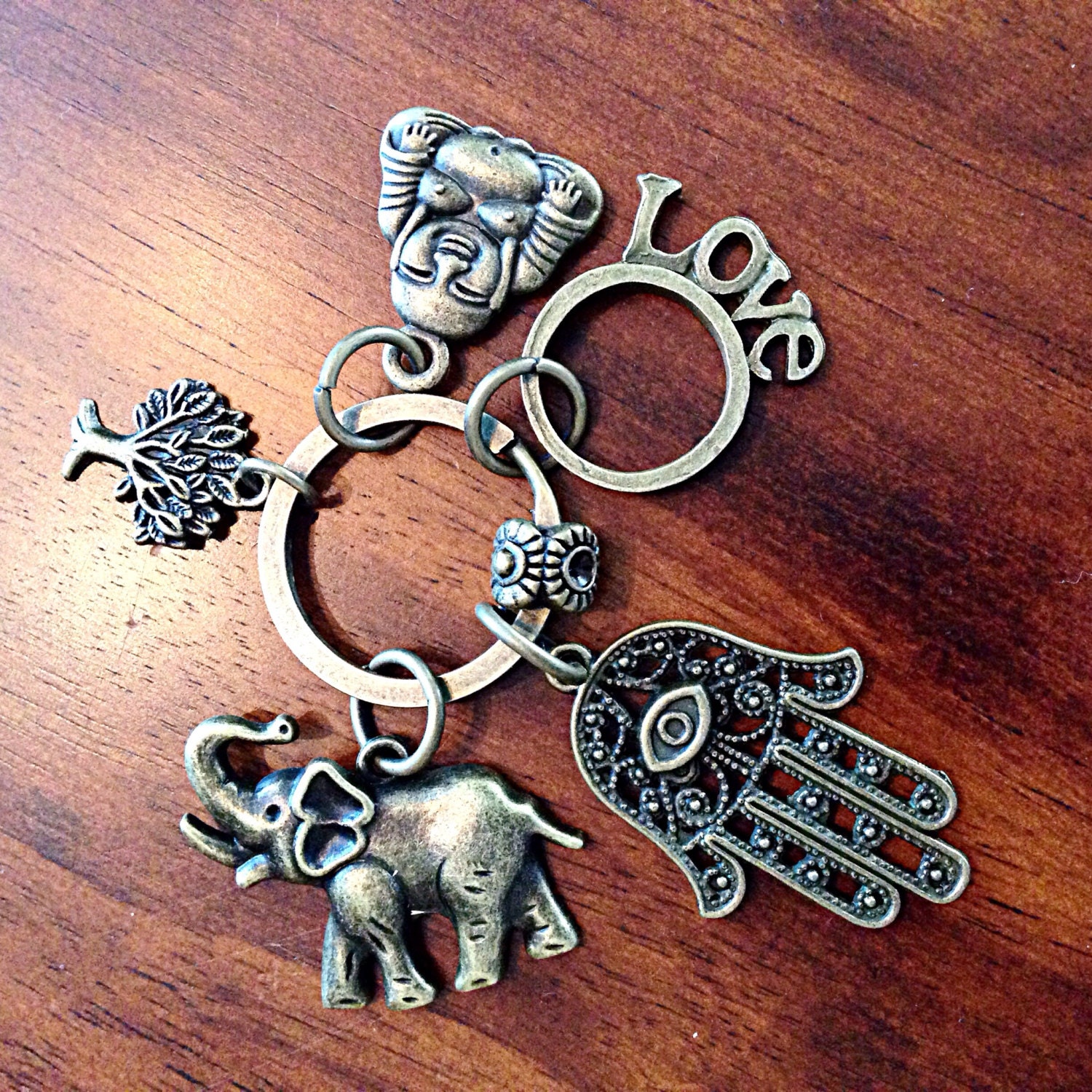 Keychain Yoga Keychain Hamsa Hand Keychain OM Keychain