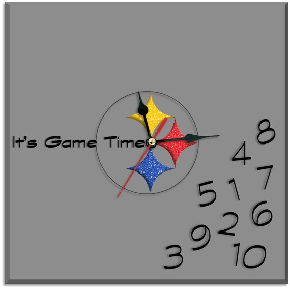 It's Game Time Pittsburgh Steelers Clock by unmarkedcorp on Etsy