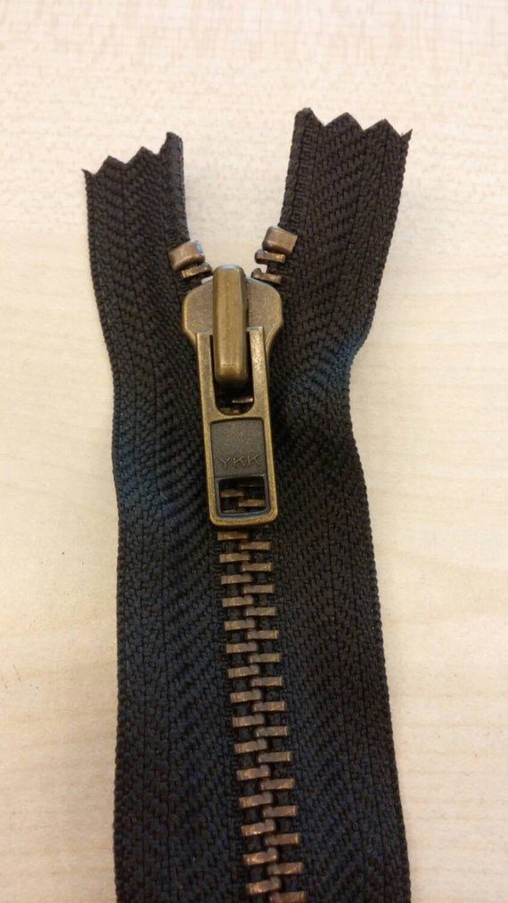 Ykk Metal Zipper type 8 Antique BrassBrown 23 cm by SEWINGLAND
