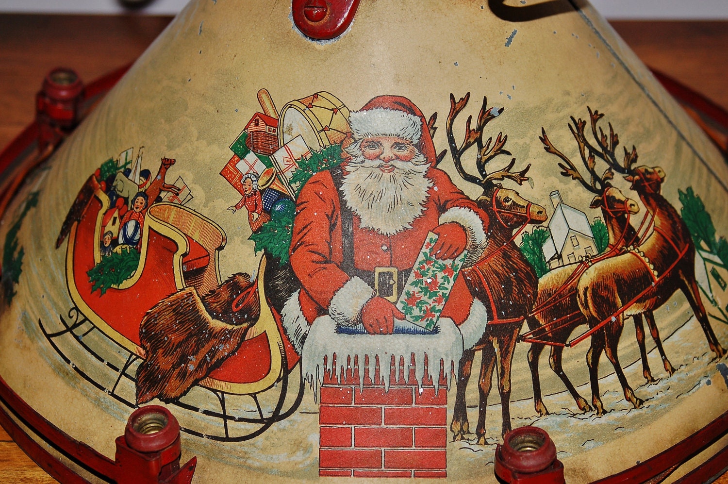 NOMA Christmas Tree Stand Collectible Lithographed Tin Metal