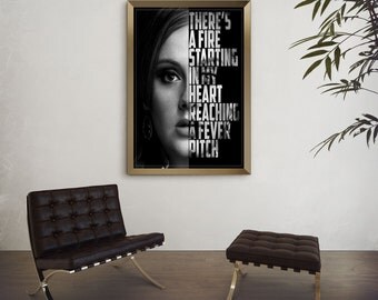 Adele Lyric Poster - Rolling in the Deep - Adele Art Print - Lyric Art Print - Adele Music Lyrics - Custom Lyric Art - Music Poster