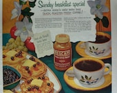 Nescafe Coffee Ad " Sunday Breakfast Special" Original Advertising 1950's