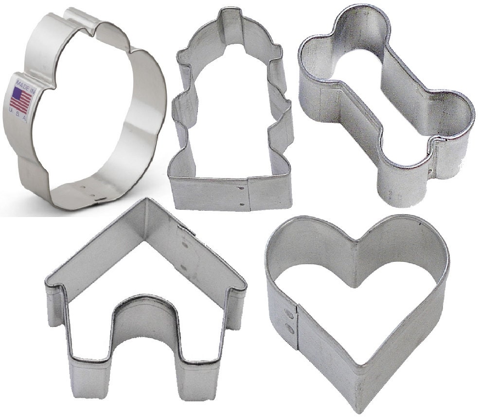5 Piece Mini Dog Treat Cookie Cutter Set by