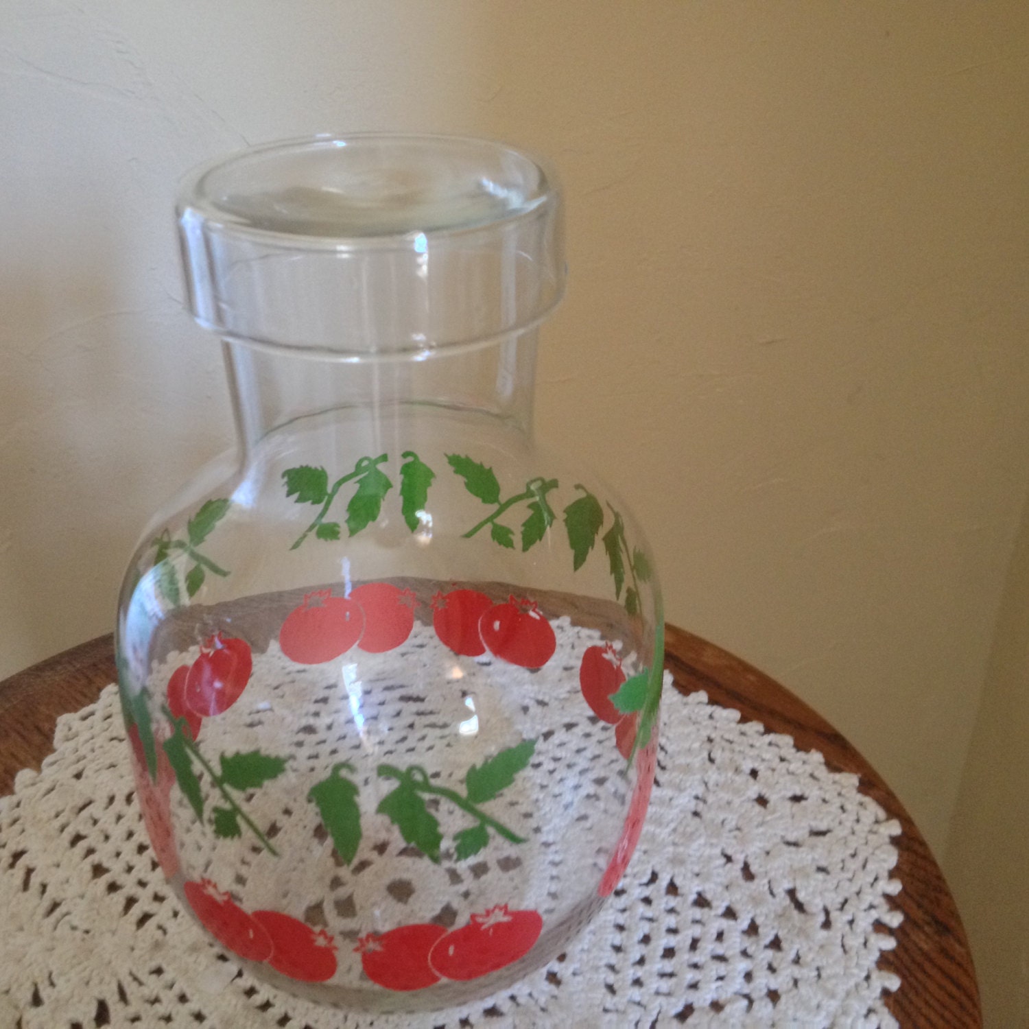 Vintage Tomato Juice Pitcher Decanter with glass by JoAnntiques
