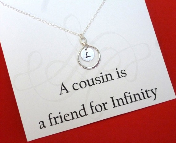 Personalized Silver Infinity Necklace For Cousin Cousins