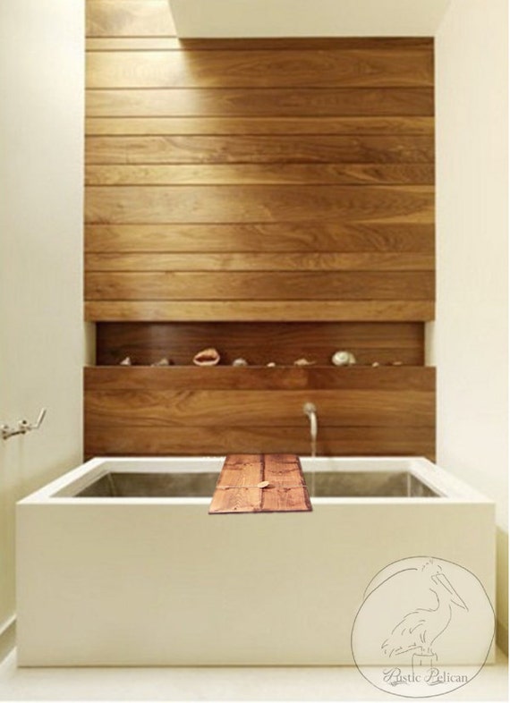 Badewanne caddy holz wanne tray aufgearbeiteten von rusticpelican