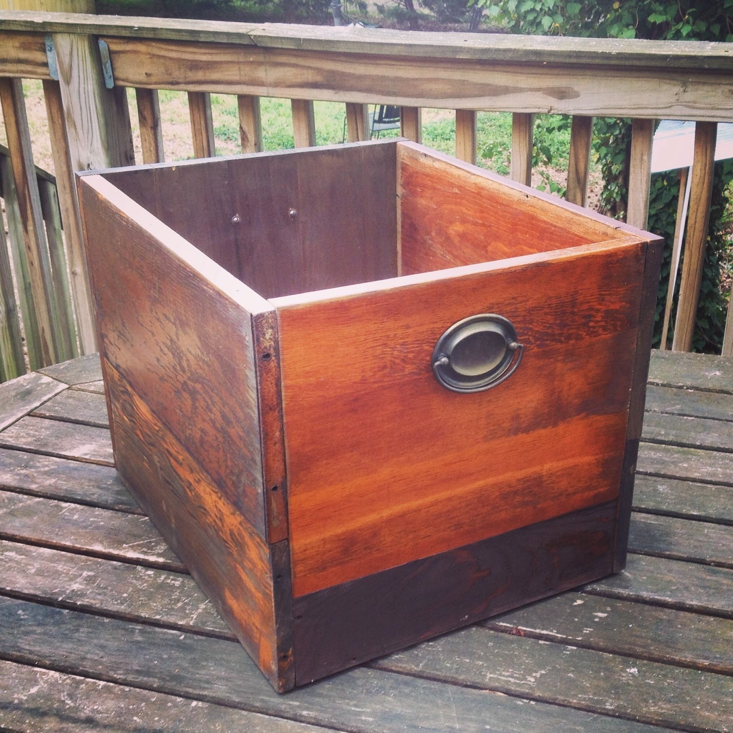 Reclaimed Wood LP Storage Box by ivegotahammer on Etsy