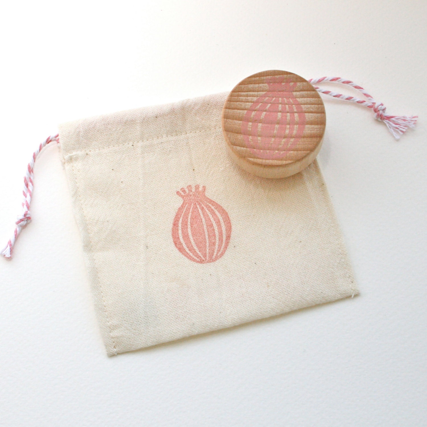 Poppy Seed Head Hand Carved Rubber Stamp by by LittleStampStore