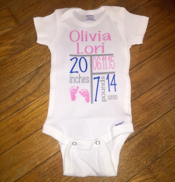 Baby Announcement Onesie by BitsNPiecesBySK on Etsy