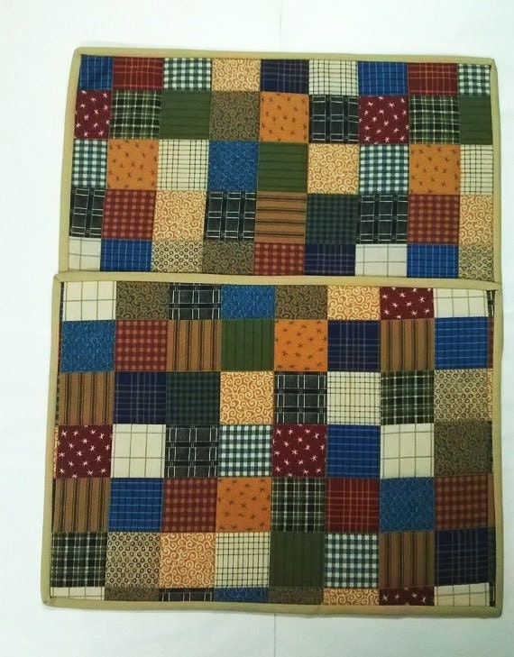 Patchwork Placemats Quilted placemats Table by AlsCraftyCorner