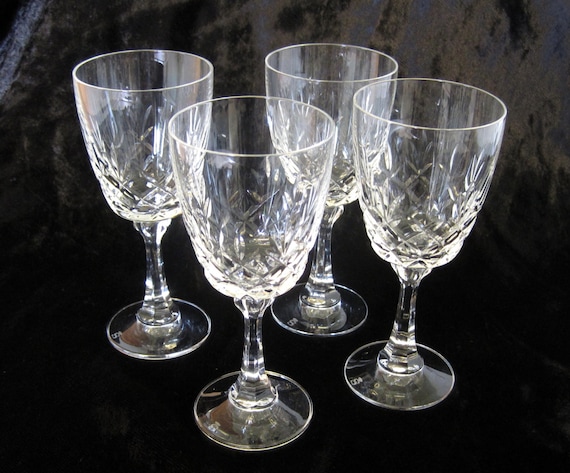 Set of 4 Vintage Spiegelau Cut Lead Crystal Dessert Wine