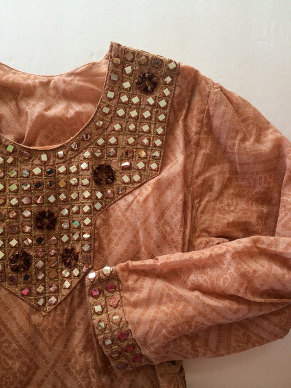 Ethnic India Tunic / Stunning India Kurti / Light Coffee Brown