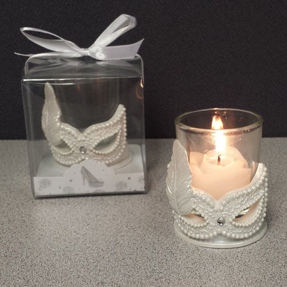 Masquerade Mask Candle Favor 12 pieces by ExclusiveFavors on Etsy