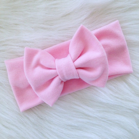Items similar to Baby Pink Bow Headwrap on Etsy