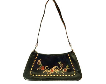 Items similar to Genuine Leather Black Handbag Purse on Etsy