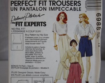 McCall's Perfect Fit Trousers Pattern No. 6985 Size 18 Uncut 1994
