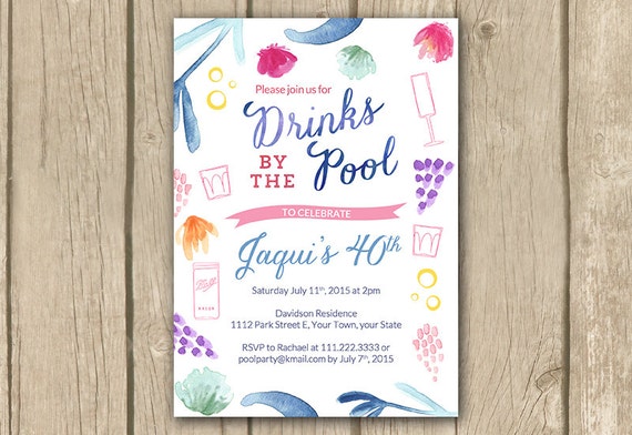 Adult Pool Party Invitations 8