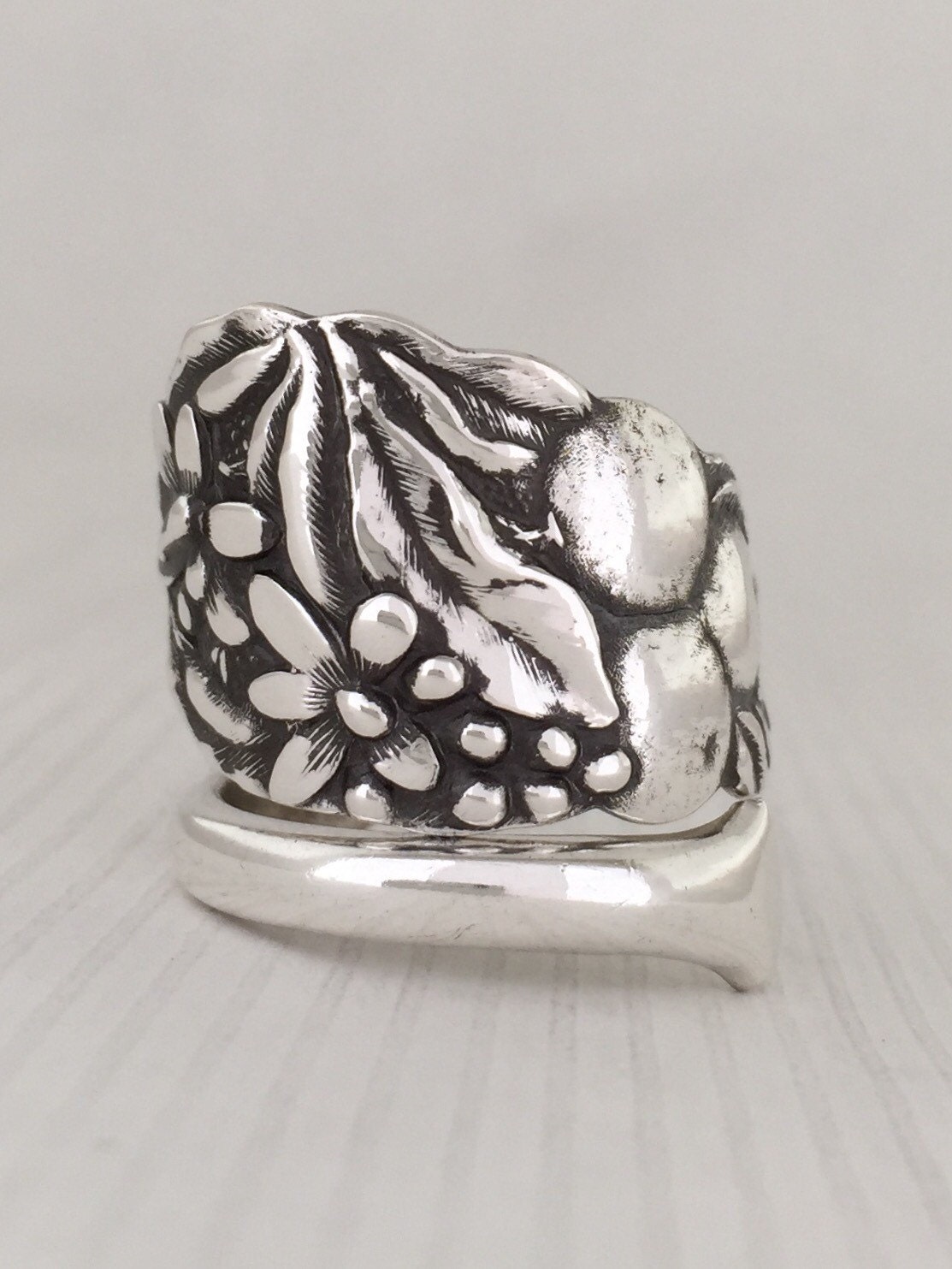 Size 9 Vintage Sterling Spoon Ring Orange Blossom by NotSoFlatware