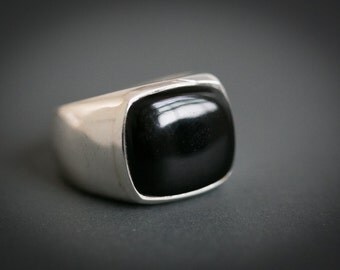 Onyx Ring - Onyx Mens Ring size 8-12 - Mens Onyx Ring - Unisex Ring - Onyx Jewelry - Sterling Silver Onyx Ring
