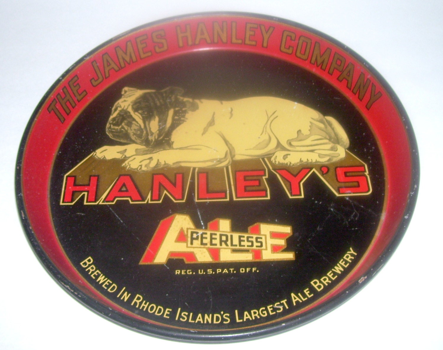 Hanley Providence RI Bulldog Ale Beer Tray Black Background Haute Juice