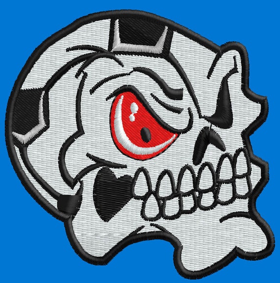 Soccer Skull by EmbroidStock on Etsy